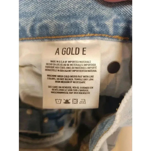 Agolde Straight Crop Distressed Jeans Size 27 Light Wash - Picture 4 of 10